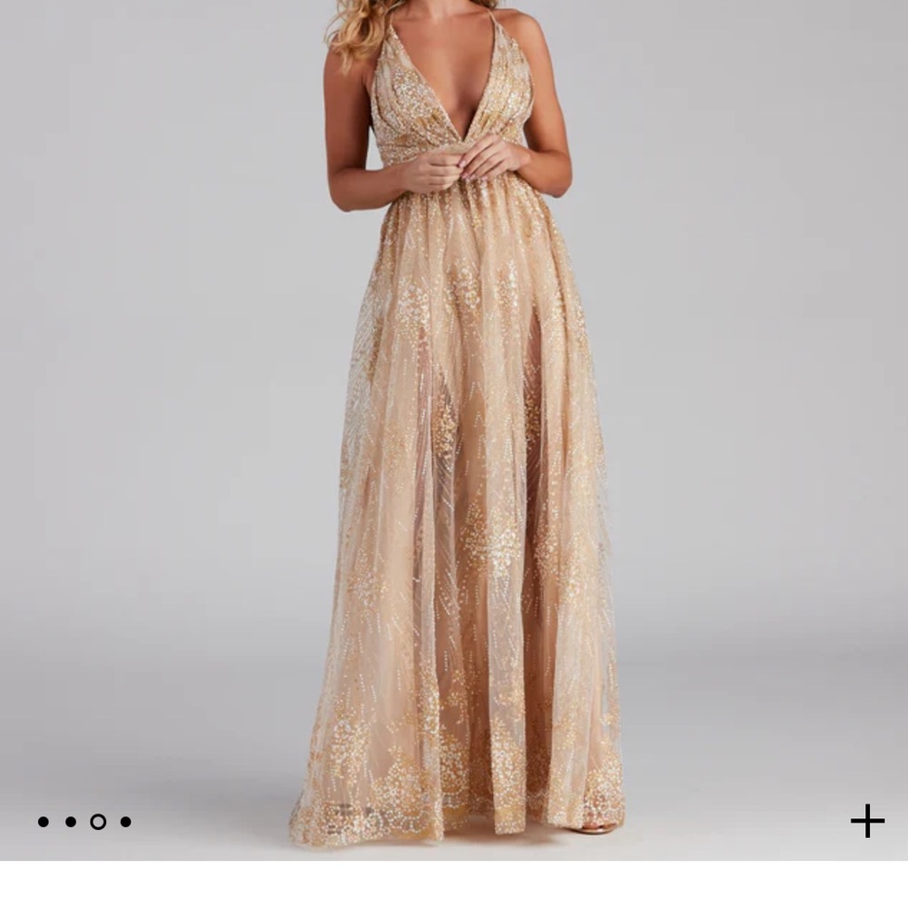 Elegant Gold Prom Dress